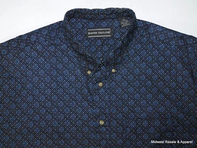 Camisa David Taylor Para Hombres 2XL Azul Manga Larga Con Botones Excelente Estado Foto 1 de 4