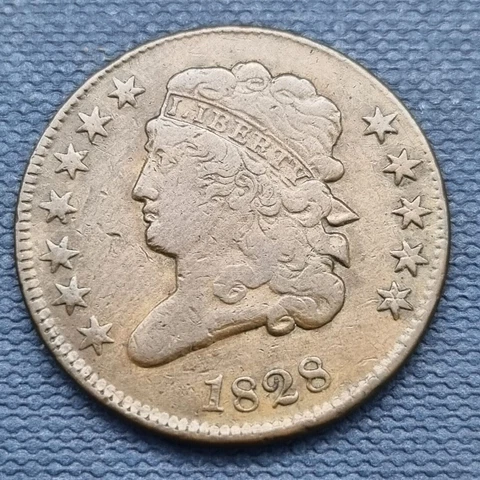 1828 Classic Head Half Cent 1/2c Better Grade XF 12 stars #47743 Cover