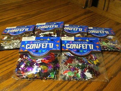 Gorra de graduación confeti en relieve - Lote 6 bolsas - Decoración de mesa de fiesta multicolor 125 Foto 1 de 3