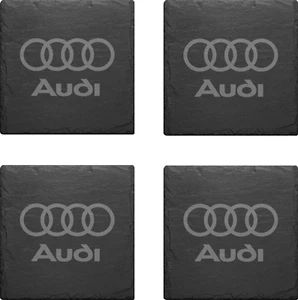 Tappetini per bevande amanti auto Audi Aston Martin tappetino ardesia inciso set di 4 sottobicchieri - Foto 1 di 6