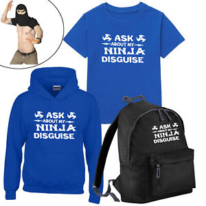 Ask Me About My Ninja Disguise Tshirt Kids Hoody Karate Martial Art Boys Bagpack