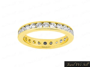 3.00Ct Round Diamond Channel Set Anniversary Eternity Band Ring 14K Gold G SI1 - Picture 1 of 8