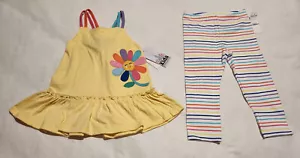 NWT Kids Headquarters Flower Tunic Striped Capri Leggings Outfit 6 Girls - Picture 1 of 1