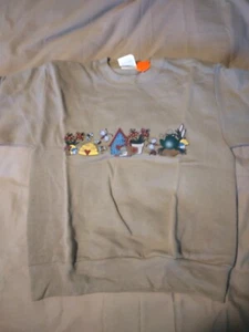Kids M 8-10 Sweatshirt Lt Brown with Frogs Bees Fabric fiber Print 275800 - Picture 1 of 2
