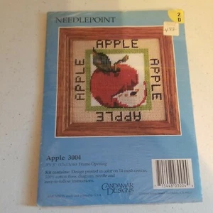 Apple Counted Cross Stitch Kit Candamar Designs 5"x7" VTG 1994 - Foto 1 di 2