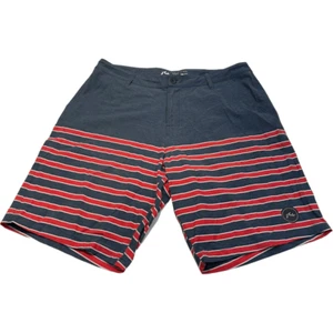 Rusty Red, White & Blue Striped Surfing Board Shorts - Size 34 - Picture 1 of 8