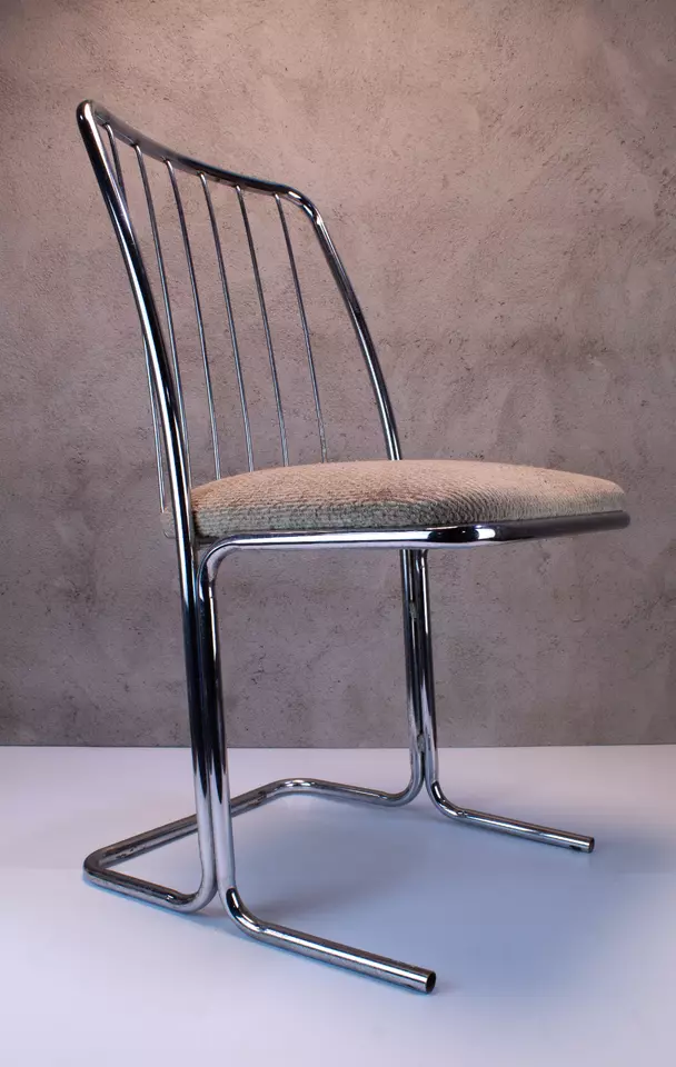 Silla de comedor vintage MCM Daystrom voladiza cromada Foto 1 de 4