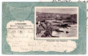GB QV Railway ADVERT POSTAL STATIONERY CARD ½d Brown LSWR Ilfracombe Bath PE166 - Picture 1 of 9