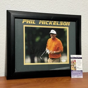 Phil Mickelson Signed Golf 8x10 Photo Autograph + JSA COA Custom 14x17 Frame - Picture 1 of 11