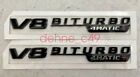 2 x V8 BITURBO 4MATIC+ Badge Emblem Matte Black Mercedes AMG C63 E63 GLC63 GLS63 Mercedes-Benz GLS