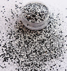 Nail Art Halloween *Black & White* Glitter Powder Dust Mix Pot Tips Decoration