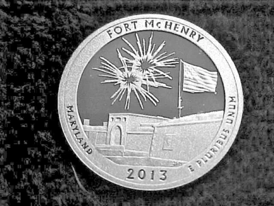 2013 S SILVER PROOF FORT MCHENRY QUARTER FROM SILVER PROOF SET - Image 1 of 2