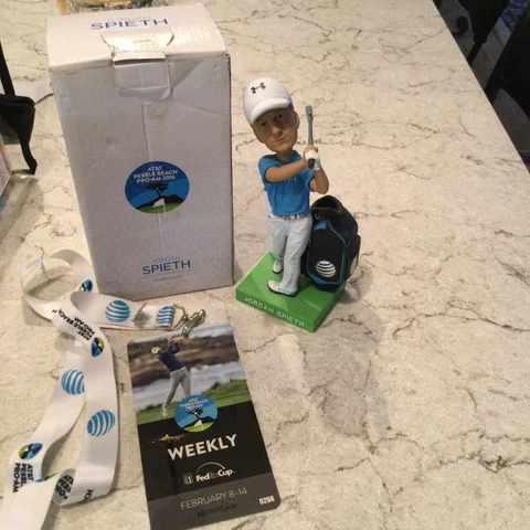Jordan Spieth Bobblehead 2016 AT&T Pebble Beach Pro-Am,Lanyard  and Weekly Pass Cover