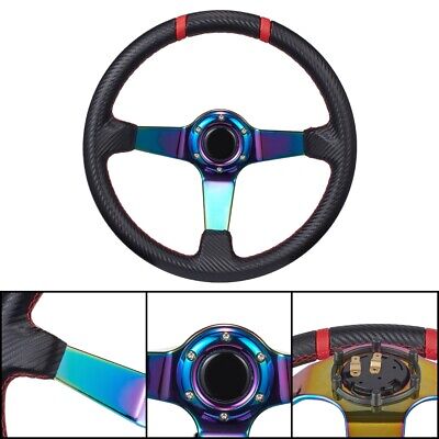 Drifting Deep Dish Car Racing Steering Wheel 13.4”/340mm 6 Bolts Ith Horn Button • 78.96€