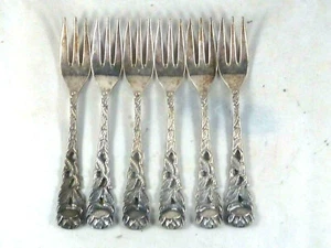 6 Kuchengabeln, Hildesheimer Rose, 90er Silberauflage, Justinus Solingen - Bild 1 von 3