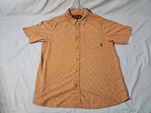 men's prana button up short sleeve shirt  rn 92382 Orange/brown  - Picture 1 of 10