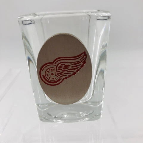 Detroit Red Wings Pewter Emblem Shot Glass NHL Hockey Collectible Great American Cover