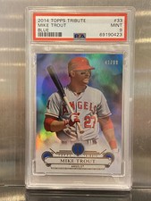 PSA 9 2014 TOPPS Tribute Blue #33 MIKE TROUT {Flawless Slab} Angels 41/99
