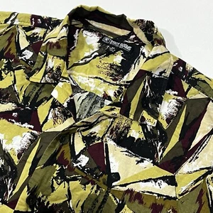 Stacy Adams Shirt Mens Button Short Sleeve Linen Blend Abstract Print Sz 3X BIG - Picture 1 of 7