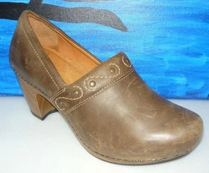 Dansko "Ryder" Brown Distressed Leather Women's Clogs 41/ US 10.5-11 - Picture 1 of 8
