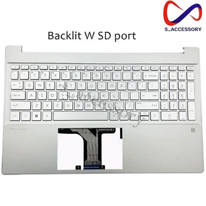 New HP Pavilion 15-EH 15-EG 15-EG0053C Palmrest Keyboard Backlit M45219-001 US - Picture 1 of 8
