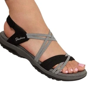 Skechers Reggae Slim Takes zwei Riemchensandalen marineblau Komfort Memory Foam US 10 - Bild 1 von 13