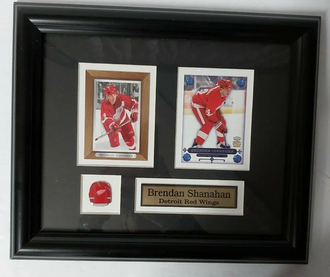 Brendan Shanahan Detroit Red Wings 2 Card NHL Hockey Memorabilia Collector Frame Cover