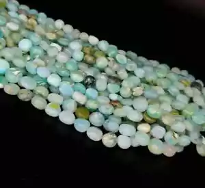 Blue Opal Smooth Nuggets Beads 16" Peruvian Blue Color Opal Plain Nuggets 6-10mm - Picture 1 of 3