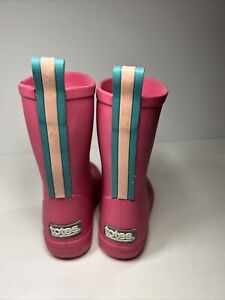 Totes Pink Pull On Tall Rain Winter Boots Toddler Girls Size 5 / 6