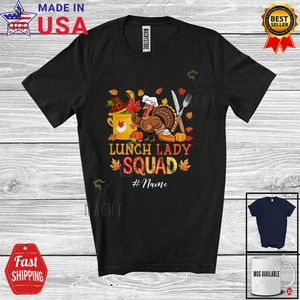 Custom Name Lunch Lady Squad; Lovely Thanksgiving Turkey Lunch Lady Tools Shirt - Picture 1 of 7