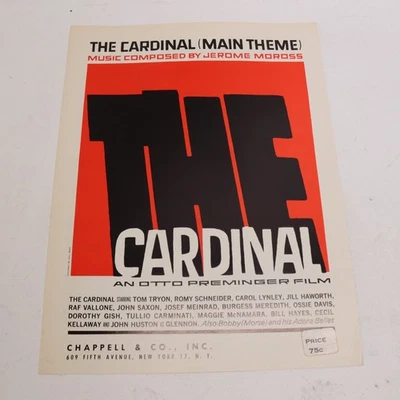 Jerome Moross The Cardinal Main Theme Piano Sheet Music 1963 Gamma Productions - Image 1 of 4