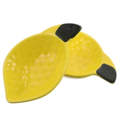  2 Stück Dessertschüssel in Zitronenform – Keramik-Vorspeisenplatte für Snacks, - Bild 1 von 4