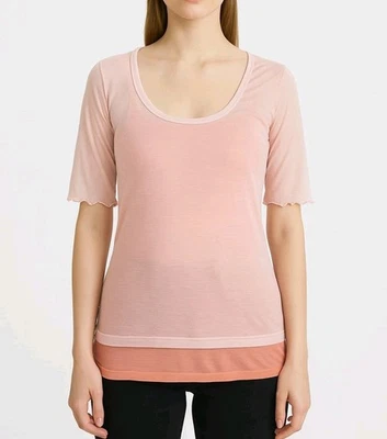 Футболка Old Navy Perfect Fit средняя многослойная штабелированная майка с подолом из лосося и розового салата - Изображение 1 из 4