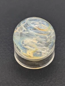 Arte de implosión iridiscente azul mármol vidrio hecho a mano 31 mm - Imagen 1 de 5