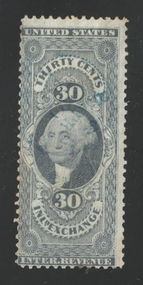 Scott #R52c, Used, VG, 30¢ Inland Exchange, Dark Gray, Light CDS Cancel - Image 1 of 2