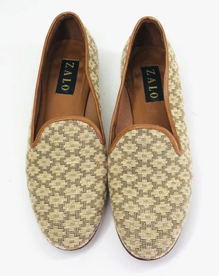 Zalo Needlepoint Vintage Mocasines Mujer Zapatos Talla 8M Tapiz Zapatillas Brasil Foto 1 de 4
