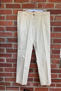 FACONNABLE khaki Beige Straight Leg Chino Pants Women Size 8 - Picture 1 of 5