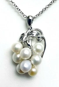 P7925 Vineyard Style Cultural Pearl June Birthstone Sterling Silver Pendant - Picture 1 of 2