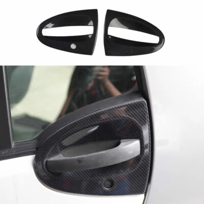 Cubierta de manija de puerta exterior de fibra de carbono ABS para Smart ForTwo 2009-2014 decoración 2 piezas Foto 1 de 4