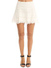 Loveshackfancy Women's White Embroidered Trumpet Skirt Sz 3/L $265 New