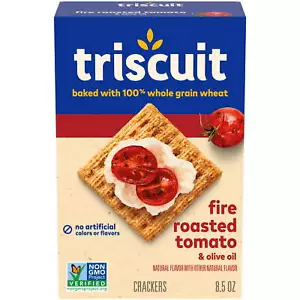 Olive Oil Whole Grain Wheat Crackers, Snack Crackers, 8.5 oz - Picture 1 of 7
