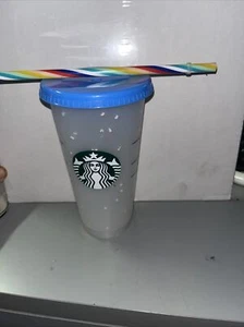 Starbucks Confetti Color Changing cup tumbler 24oz reusable Rainbow Straw - Picture 1 of 4