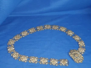 Early 20th C Silver Tone Metal Belt, Maybe Nurses Belt, V. Small Waist 28 cm - Picture 1 of 8