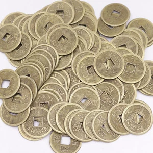 500 PIEZAS Réplica China Qing Doble Dragón 23mm Feng Shui Monedas fortuna - Imagen 1 de 3