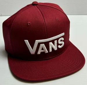 Neu Vans ""Off The Wall"" klassische Druckknopflasche Mütze Kappe bestickt kastanienbraun rot Einheitsgröße - Bild 1 von 6