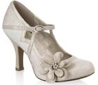 Ruby Shoo ‘Cindy’ Cream And Gold Court Shoes SIZE 4 & Matching Clutch Bag VGC
