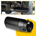 Universal Black Stainless Steel Rear Car Round Exhaust Pipe Muffler Tail Tip