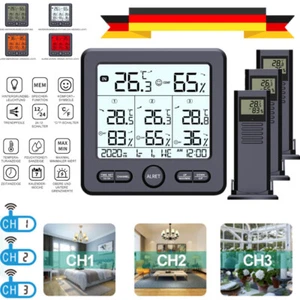 Digital Neu Wetterstation Innen Außen Thermometer Hygrometer mit 3 Außensensor - Bild 1 von 12