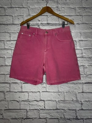 Pantalones Cortos TOPSHOP Cintura Alta Rosa Denim Mamá Para Mujer Talla 10 Foto 1 de 4