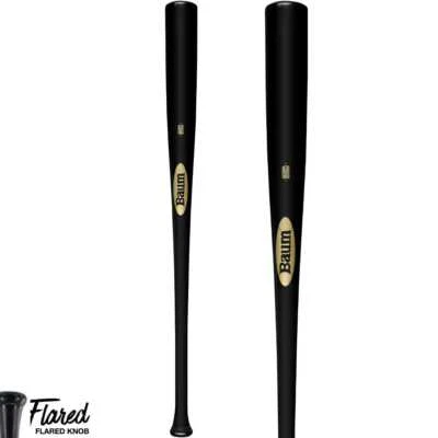 UNDISCLOSED Baum Bat Gold Stock (-3) Maple Baseball Bat w/ Flared Handle: BBMFGSTOCKPRO-BK